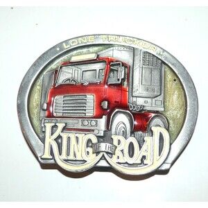 Vintage Lone Trucker King of The Road Belt Buckle 1990